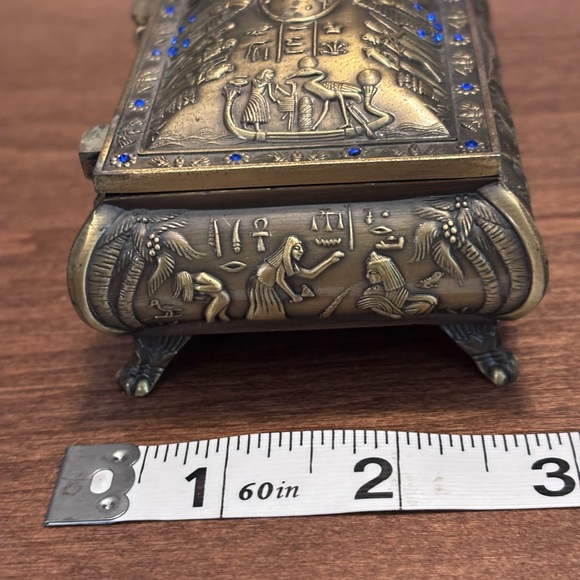 Egyptian Jewelry Box with Blue Accents - Picture 3 of 12